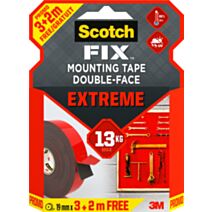 Ruban adhésif double face Fix Mounting Tape Extrême 19mmx3+2m - SCOTCH