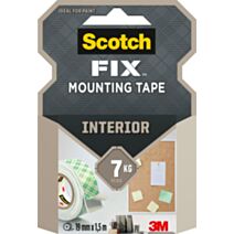 Ruban adhésif double face Fix Mounting Tape Intérieur 19mmx1,5m blanc - SCOTCH