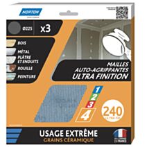 Patins mailles excentriques Ø225mm grain 240 x5 - NORTON