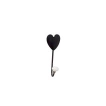 Portemanteau 1 patère à fixer Coeur Fer Forgé Gris