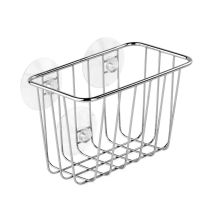 Étagère Rectangulaire à Ventouses Métal 15x9x10cm Argent - TATAY