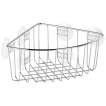 Étagère d'Angle à Ventouses Métal 19x19x10cm Argent - TATAY