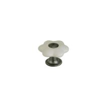 Bouton meuble Classique Vieux Fer Céramique Blanc ø38mm - B BEAUTY