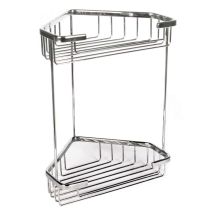 Etagère d'Angle Métal 2 Niveaux 175x175x265mm Argent - TATAY