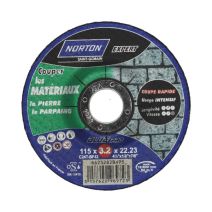Disques de tronçonnage Métal/Inox Ø115x3,2x22,2mm - NORTON