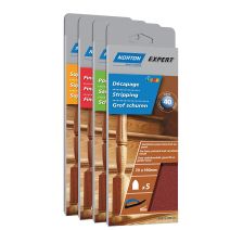 5 papiers abrasifs bois 70x190mm grains 80 - NORTON
