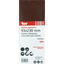 10 Patins Abrasifs Corindon GR80  93x230mm  - 1ER