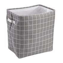 Panier à linge pliable à carreaux 25x36x37 gris