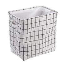 Panier à linge pliable à carreaux 25x36x37 blanc