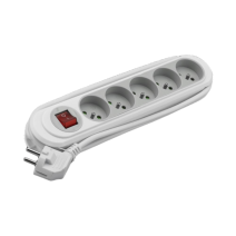 Multiprise Nola 5 Prises 2P+T 16A Interrupteur 1,30m Gris Clair - DEBFLEX