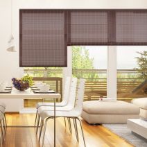 Store enrouleur en bambou Roll'Up chocolat 120x180cm - MADECO