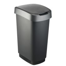 Poubelle Twist 50L noir/anthracite - ROTHO