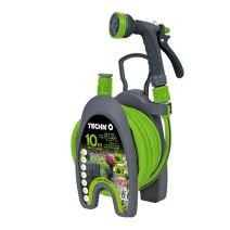 Mini dévidoir tuyau arrosage équipé vert 10m - TECHNO