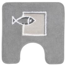 Tapis de bain andros 50x50cm gris hauteur de poils 10mm