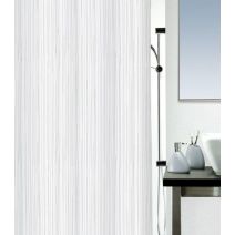 Rideau de douche raya 100% polyester blanc 180x200cm