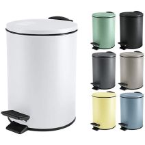 Poubelle Adelar Blanc Mat Acier 3L