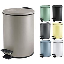 Poubelle à Pédale Adelar Taupe Inox 3L