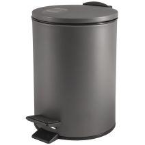 Poubelle à pédale adelar métal 3l gris mate