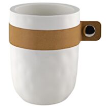 Gobelet Salle de Bain Lio Blanc Résiné/Cuir