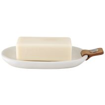 Porte-Savon Lio Blanc Résine/Cuir