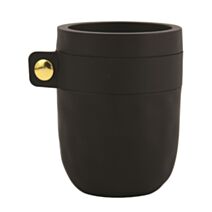 Gobelet Salle de Bain Lio Noir Résiné/Cuir