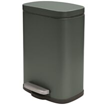 Poubelle métal soft close akira matt dark green 5l
