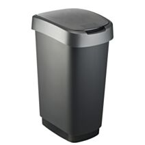 Poubelle Twist 50L noir/anthracite - ROTHO