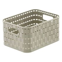 Panier 2 l  décor rotin country A6 taupe