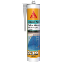 Mastic silicone Sikaseal 163 piscine/bassin transparent 300 mL - SIKA