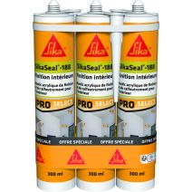 Lot 3 mastics acrylique sikaseal-188 300 ml