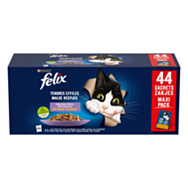 44 Sachets Tendres Effilés en Gelée Mixte chat 85g - FELIX