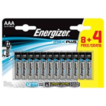 Pile alcaline AAA LR03 Max Plus - 1,5V - 8 + 4 gratuites - ENERGIZER