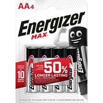 PILE AA LR6 1.5V ALCALINE ENERGIZER MAX X4