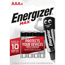 PILE AAA LR03 1.5V ALCALINE ENERGIZER MAX X4