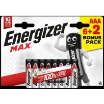 6 piles LR03/AAA + 2 offertes - ENERGIZER MAX