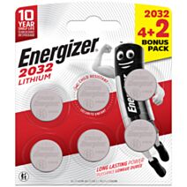 Lot de 4 piles CR2032 + 2 gratuites - ENERGIZER