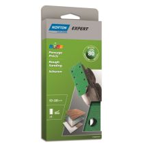 5 Patins auto-agrippants ponceuse vibrante 93x185mm Grain 80 - NORTON