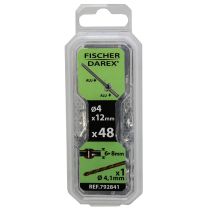 rivets aveugle 4x12 x48 pcs alu/alu tête plate - FISCHER DAREX