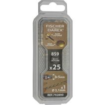 rivets tubulaires 8s9 x25pcs acier laitonné - FISCHER DAREX
