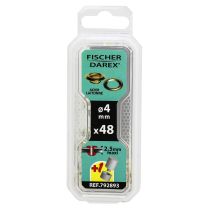 œillets 4mmx 48 pcs acier laitonné outils de pose - FISCHER DAREX