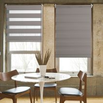 Store enrouleur Jour/Nuit sans percer ni visser 42x190cm taupe - MADECO