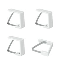 4 Fixe-Nappe Inox Plastique Blanc