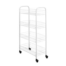 Chariot Roulette 4 Paniers Pisa Démontable 41x23x84cm Blanc