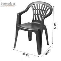 Fauteuil de jardin polypropylène Altea bas anthracite
