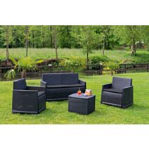 Salon de jardin Come 4 places Résine tressée Anthracite