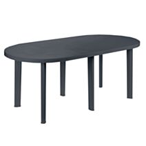 Table de jardin en résine ovale 180x90x72cm Anthracite - PROGARDEN