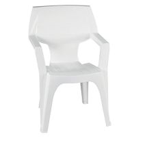 Fauteuil de jardin empilable Océan haut dossier blanc - PROGARDEN