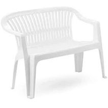 Banc de jardin en résine Diva 114x55x82cm blanc