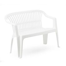 Banc de jardin en résine Diva 114x55x82cm blanc
