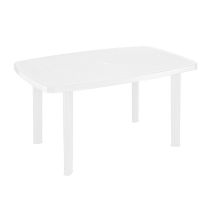Table de jardin résine Faro ovale 137x85x72cm Blanc - PROGARDEN